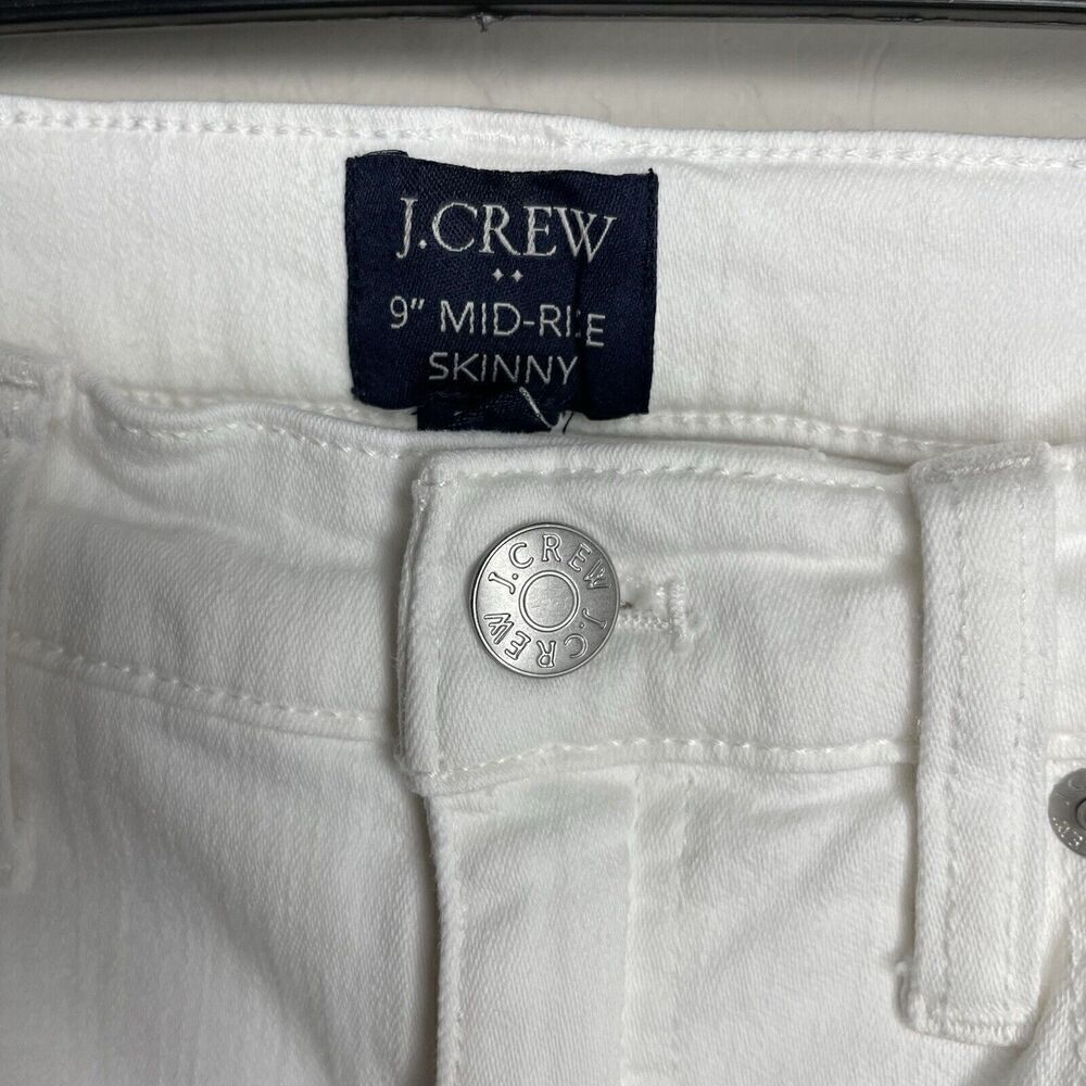 J.CREW Skinny Jeans Women 27 Petite Crisp White 9" Mid-Rise Stretch BO935 - Picture 5 of 12